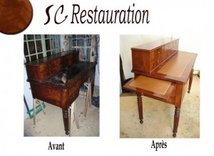 visualisez-la-restauration-d-un bureau-a-gradin-avant-et-après