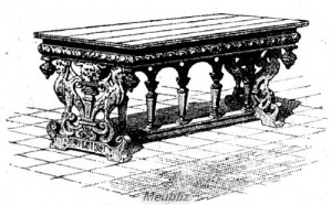 Table à piètement en forme de "cartibumum" romain